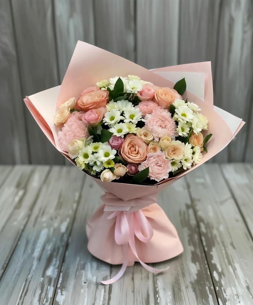 Букет цветов из: Гвоздики, Розы и Хризантемы в Солигаличе