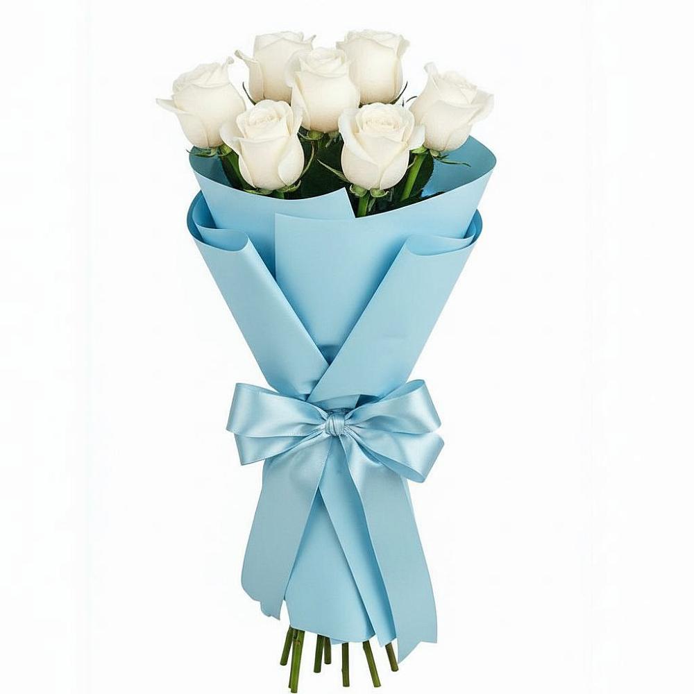 Букет 7 белых роз Проуд в Солигаличе