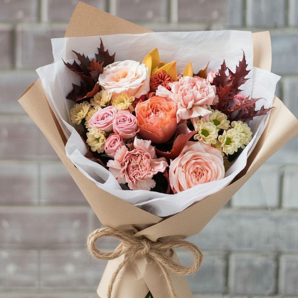 Букет цветов из: Гвоздики, Хризантемы и Розы в Солигаличе