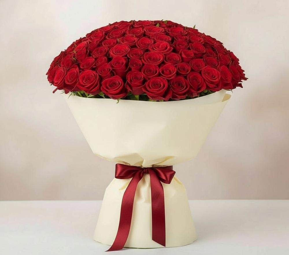 Букет 101 Красная роза Милано в Солигаличе