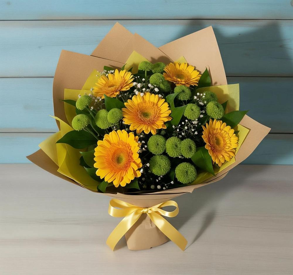 Букет цветов из: Герберы и Хризантемы в Солигаличе