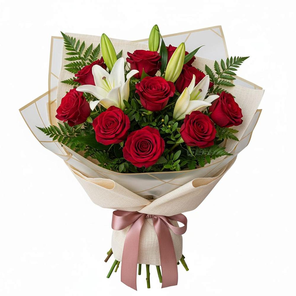 Букет цветов из: Лилии и Розы в Солигаличе