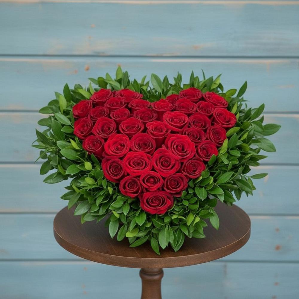 Цветочная композиция из Розы в виде сердца в Солигаличе