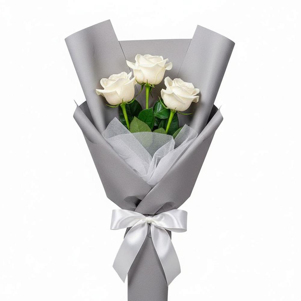 Букет 3 белые розы в Солигаличе