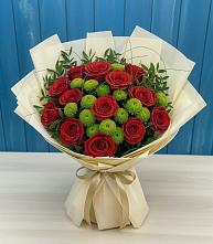 Букет цветов из:  Розы и Хризантемы в Солигаличе