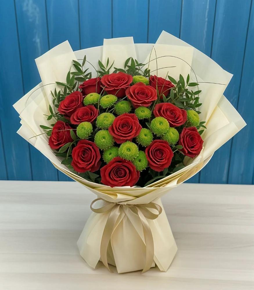 Букет цветов из: Розы и Хризантемы в Солигаличе